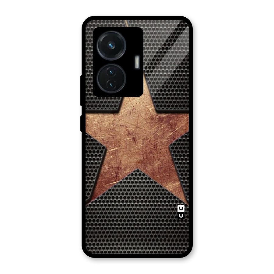 Rugged Gold Star Glass Back Case for iQOO Z6 44W