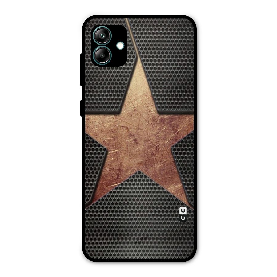 Rugged Gold Star Metal Back Case for Galaxy A04