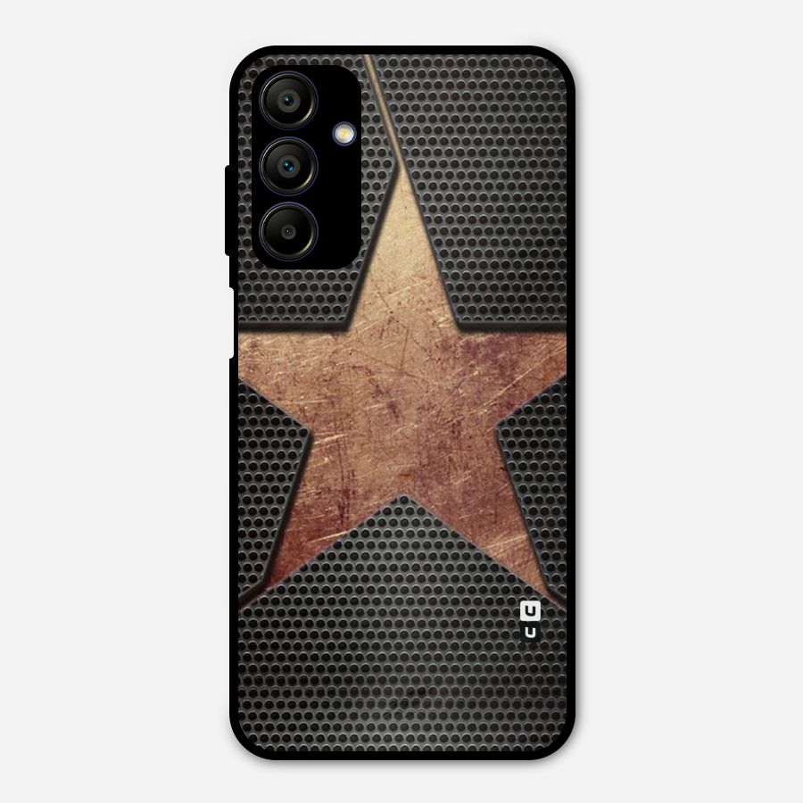 Rugged Gold Star Metal Back Case for Galaxy A15 5G