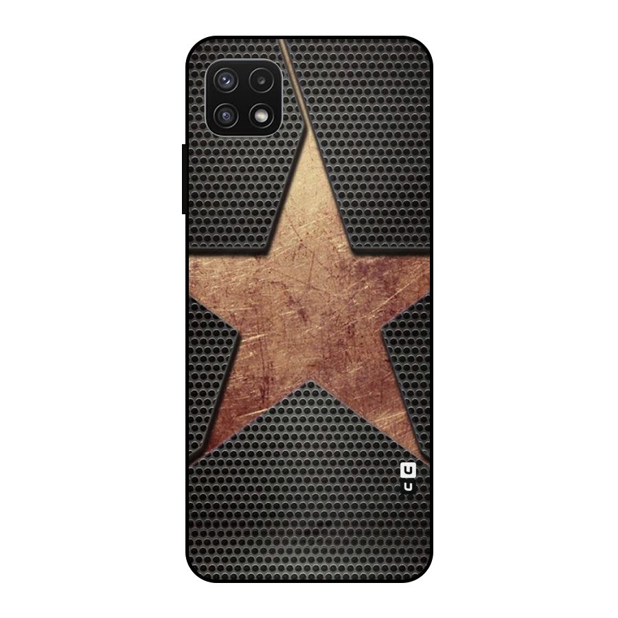 Rugged Gold Star Metal Back Case for Galaxy A22 5G