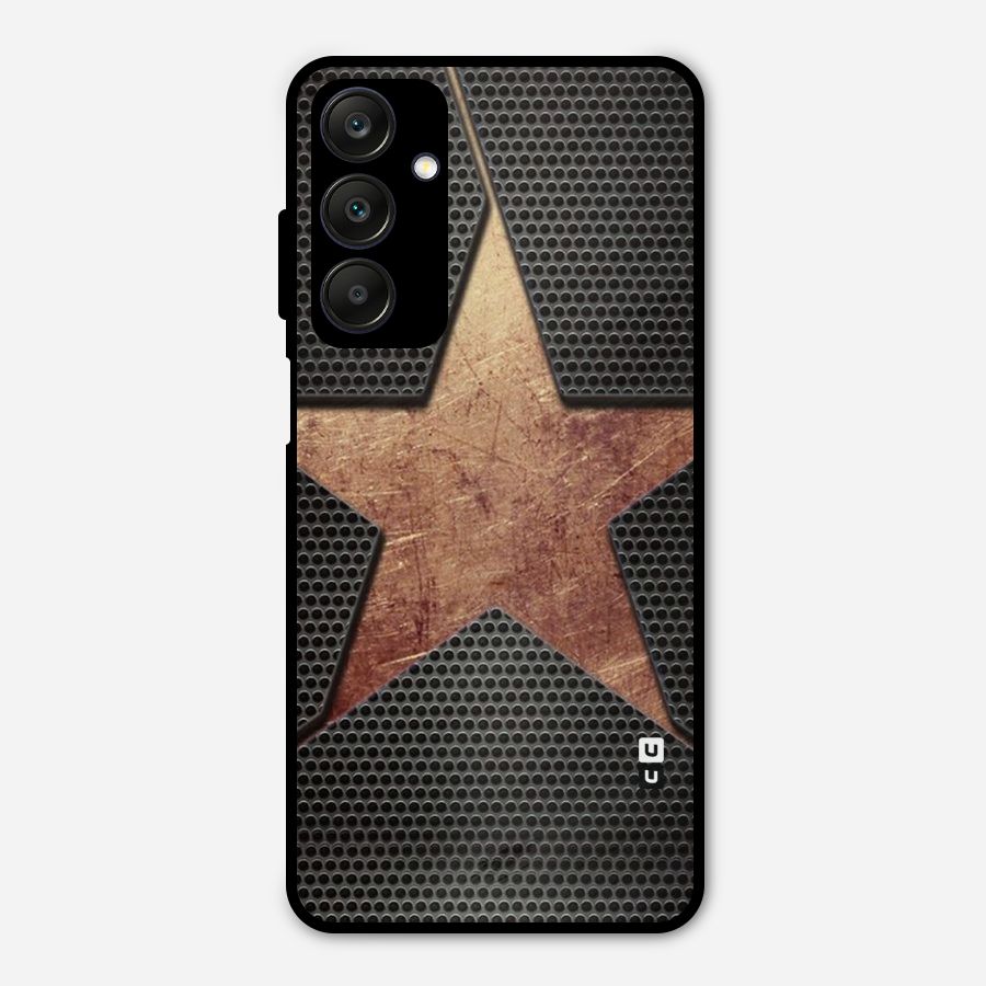 Rugged Gold Star Metal Back Case for Galaxy A25 5G