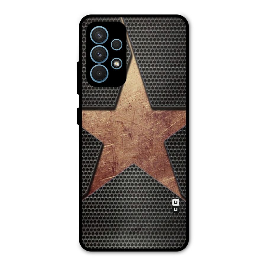 Rugged Gold Star Metal Back Case for Galaxy A32
