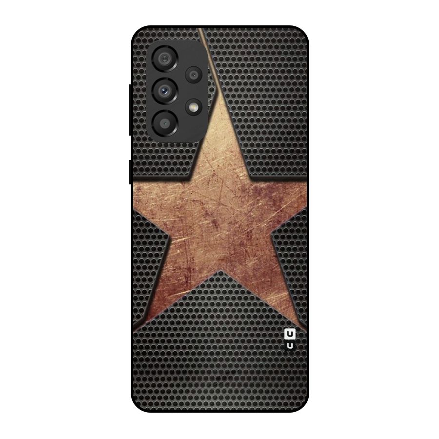 Rugged Gold Star Metal Back Case for Galaxy A33 5G