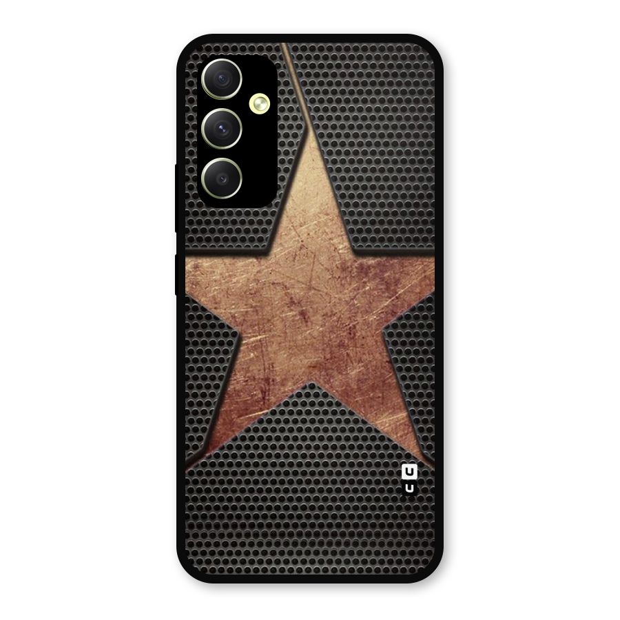 Rugged Gold Star Metal Back Case for Galaxy A34