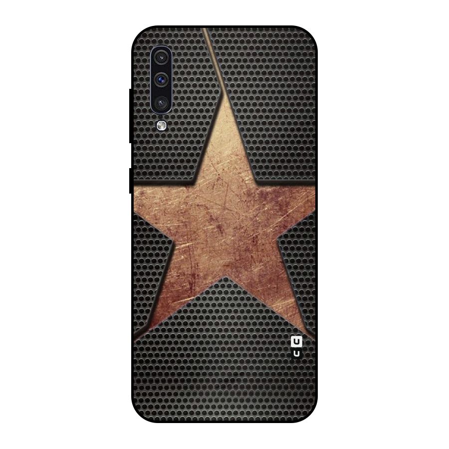 Rugged Gold Star Metal Back Case for Galaxy A50s