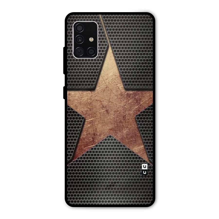 Rugged Gold Star Metal Back Case for Galaxy A51