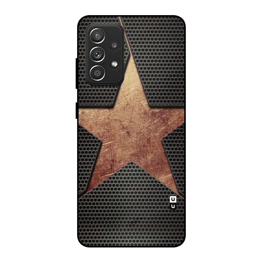 Rugged Gold Star Metal Back Case for Galaxy A52s 5G
