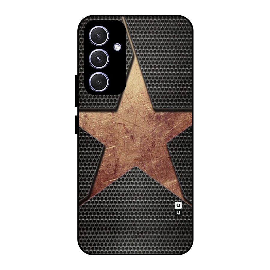 Rugged Gold Star Metal Back Case for Galaxy A54