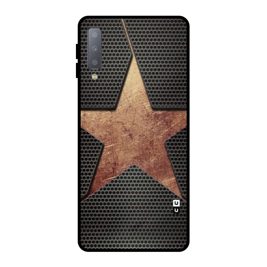 Rugged Gold Star Metal Back Case for Galaxy A7 (2018)