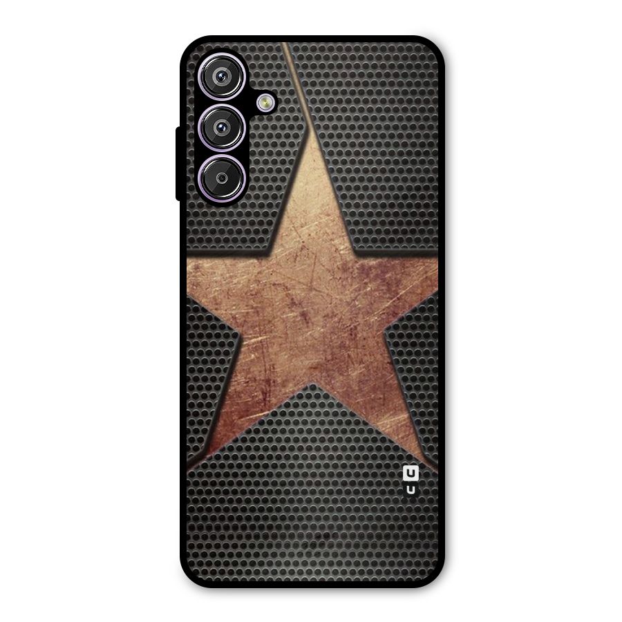 Rugged Gold Star Metal Back Case for Galaxy F15
