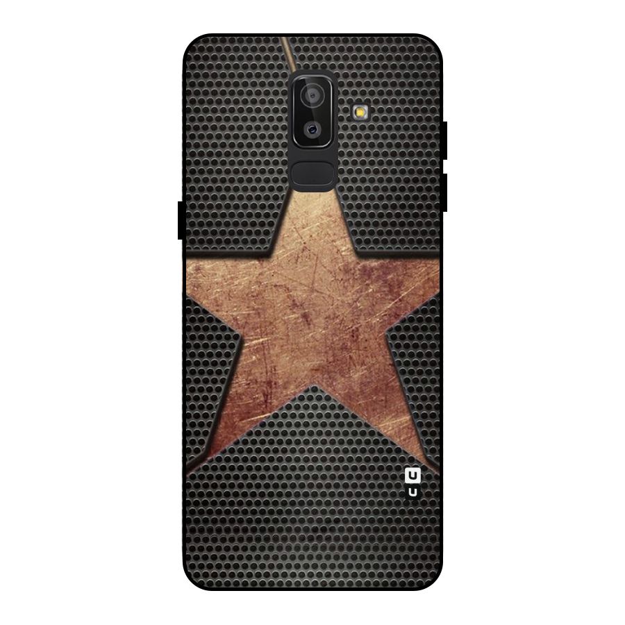 Rugged Gold Star Metal Back Case for Galaxy J8