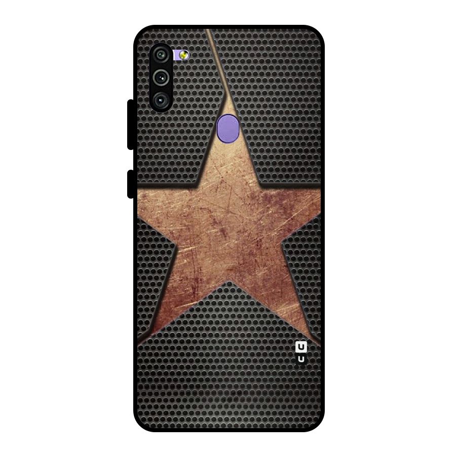 Rugged Gold Star Metal Back Case for Galaxy M11