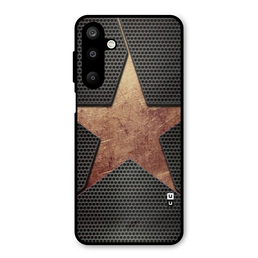 Rugged Gold Star Metal Back Case for Galaxy M16