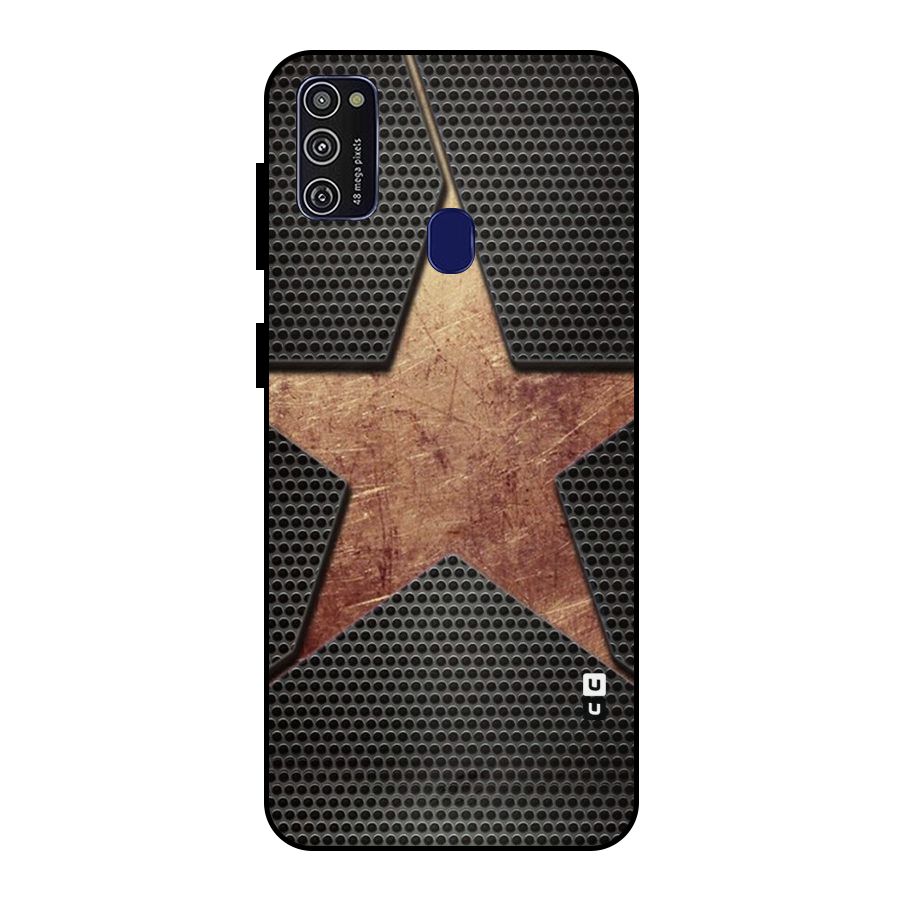 Rugged Gold Star Metal Back Case for Galaxy M21