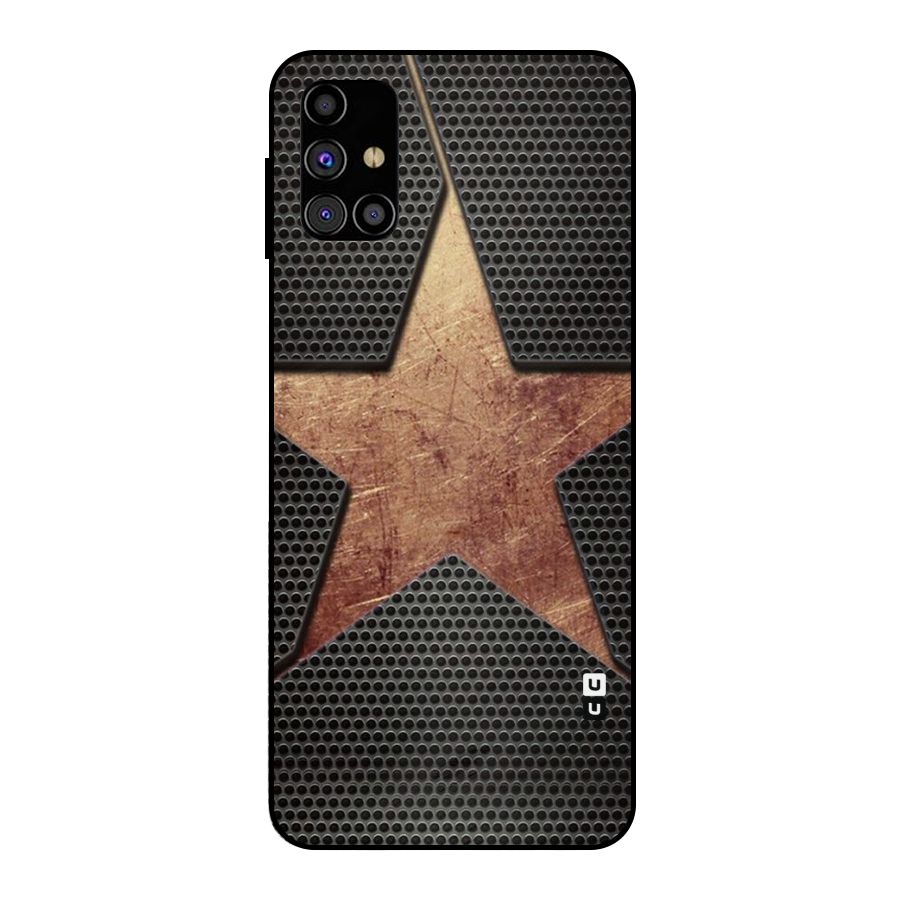 Rugged Gold Star Metal Back Case for Galaxy M31s