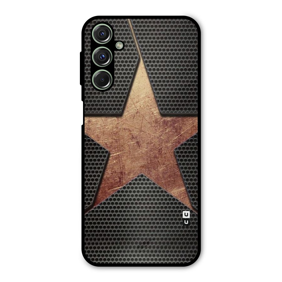 Rugged Gold Star Metal Back Case for Galaxy M34