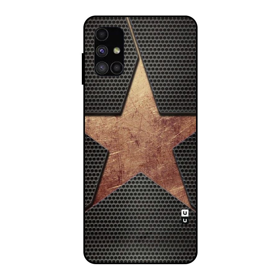 Rugged Gold Star Metal Back Case for Galaxy M51