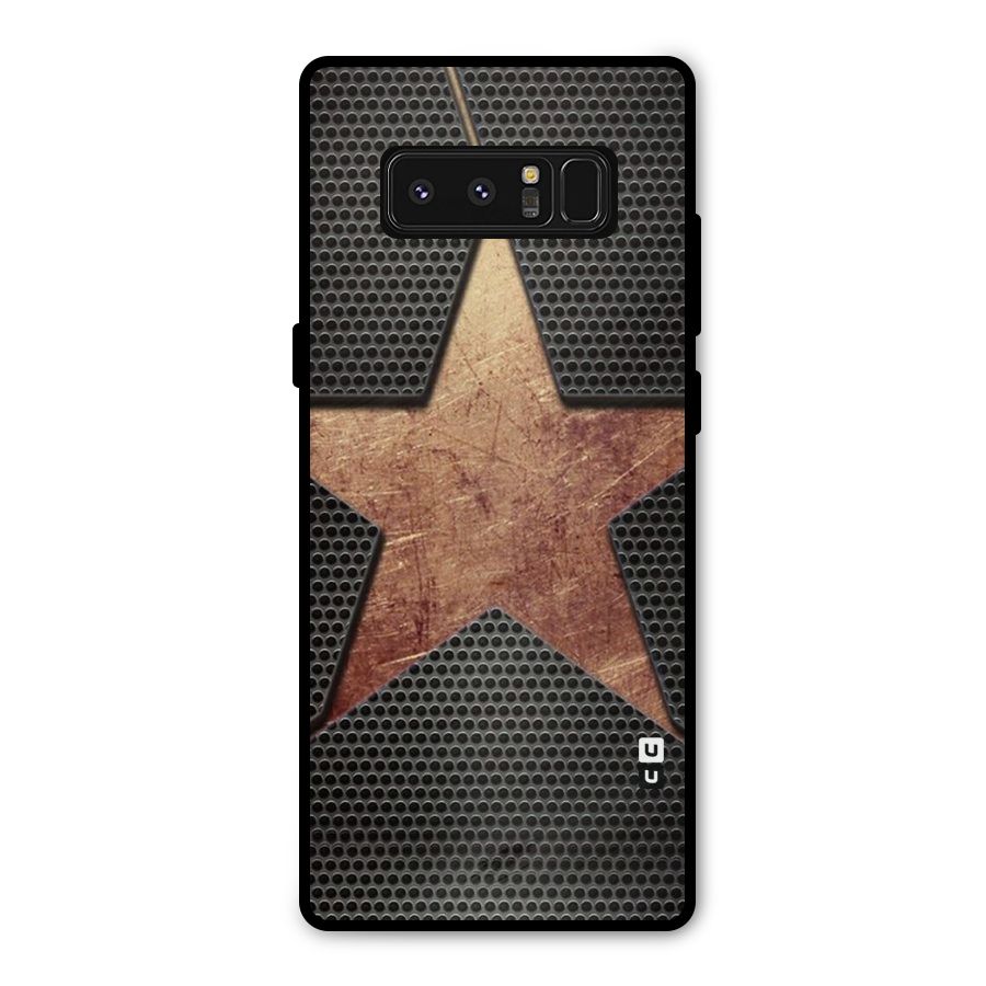 Rugged Gold Star Metal Back Case for Galaxy Note 8