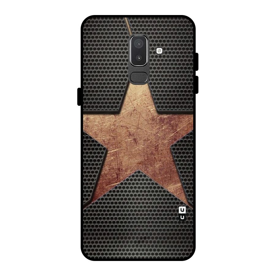 Rugged Gold Star Metal Back Case for Galaxy On8 (2018)