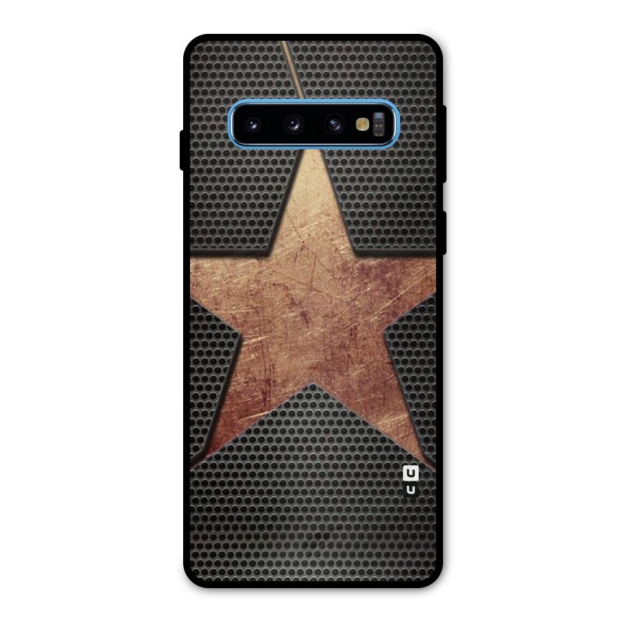 Rugged Gold Star Metal Back Case for Galaxy S10