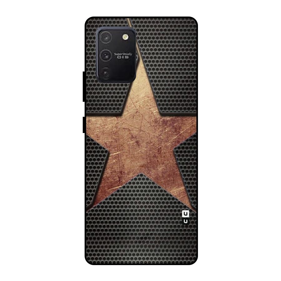 Rugged Gold Star Metal Back Case for Galaxy S10 Lite