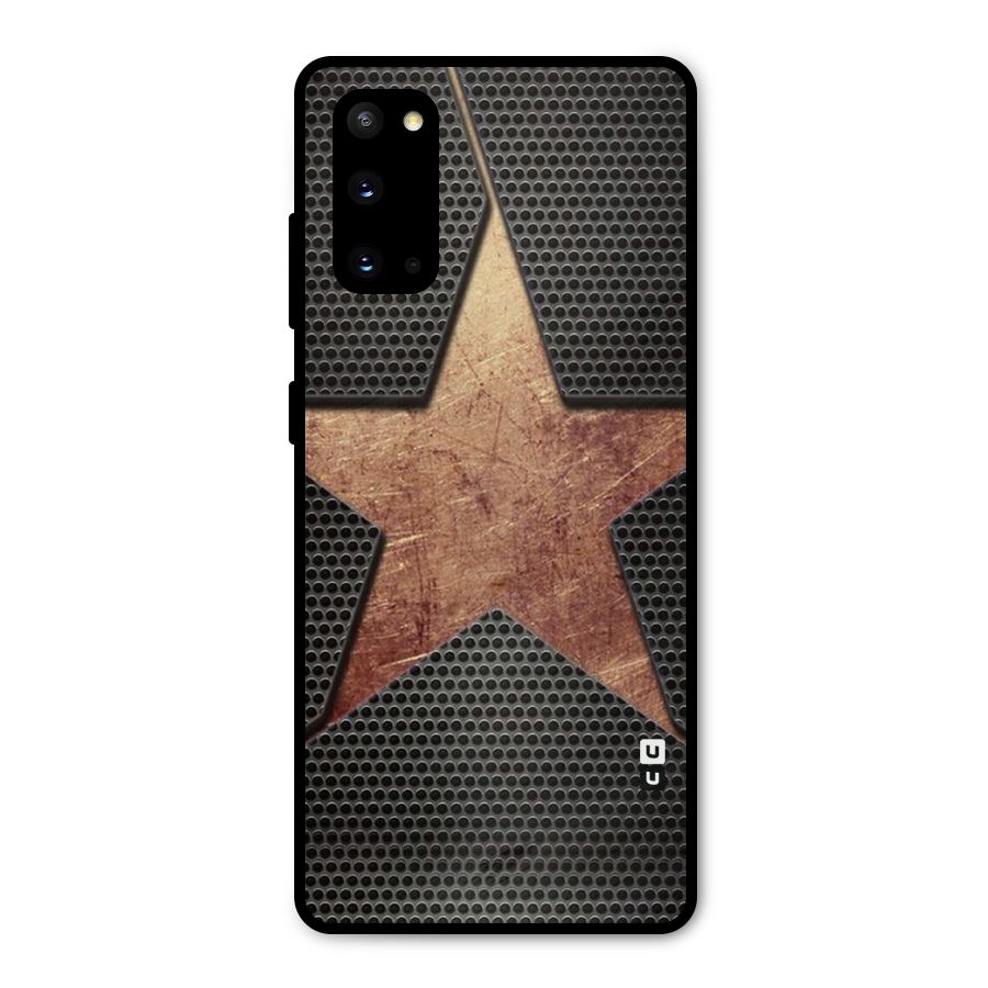 Rugged Gold Star Metal Back Case for Galaxy S20