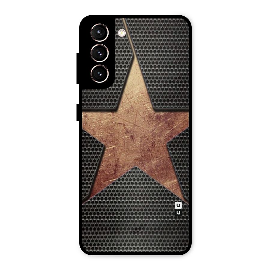 Rugged Gold Star Metal Back Case for Galaxy S21 5G