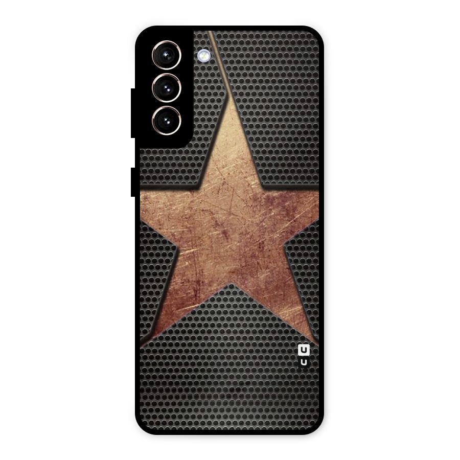 Rugged Gold Star Metal Back Case for Galaxy S21 Plus