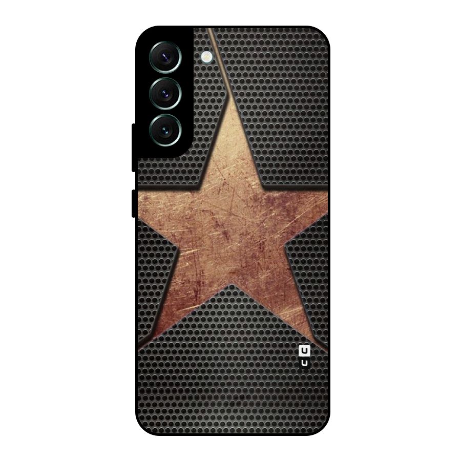 Rugged Gold Star Metal Back Case for Galaxy S22 Plus 5G
