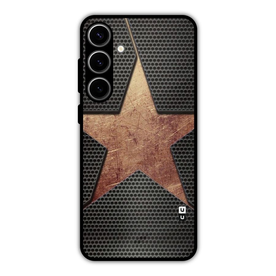 Rugged Gold Star Metal Back Case for Galaxy S24 Plus