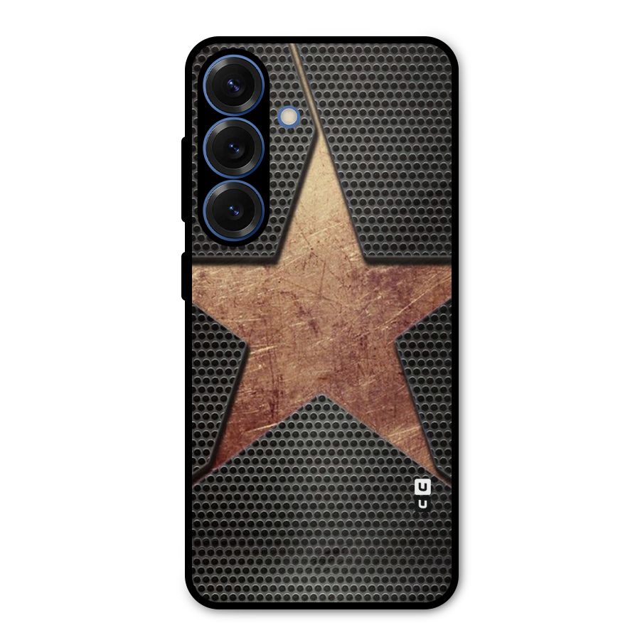 Rugged Gold Star Metal Back Case for Galaxy S25