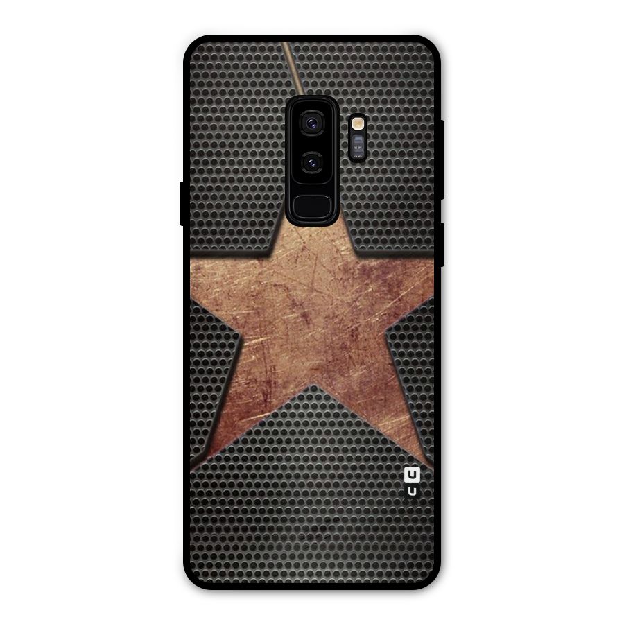 Rugged Gold Star Metal Back Case for Galaxy S9 Plus