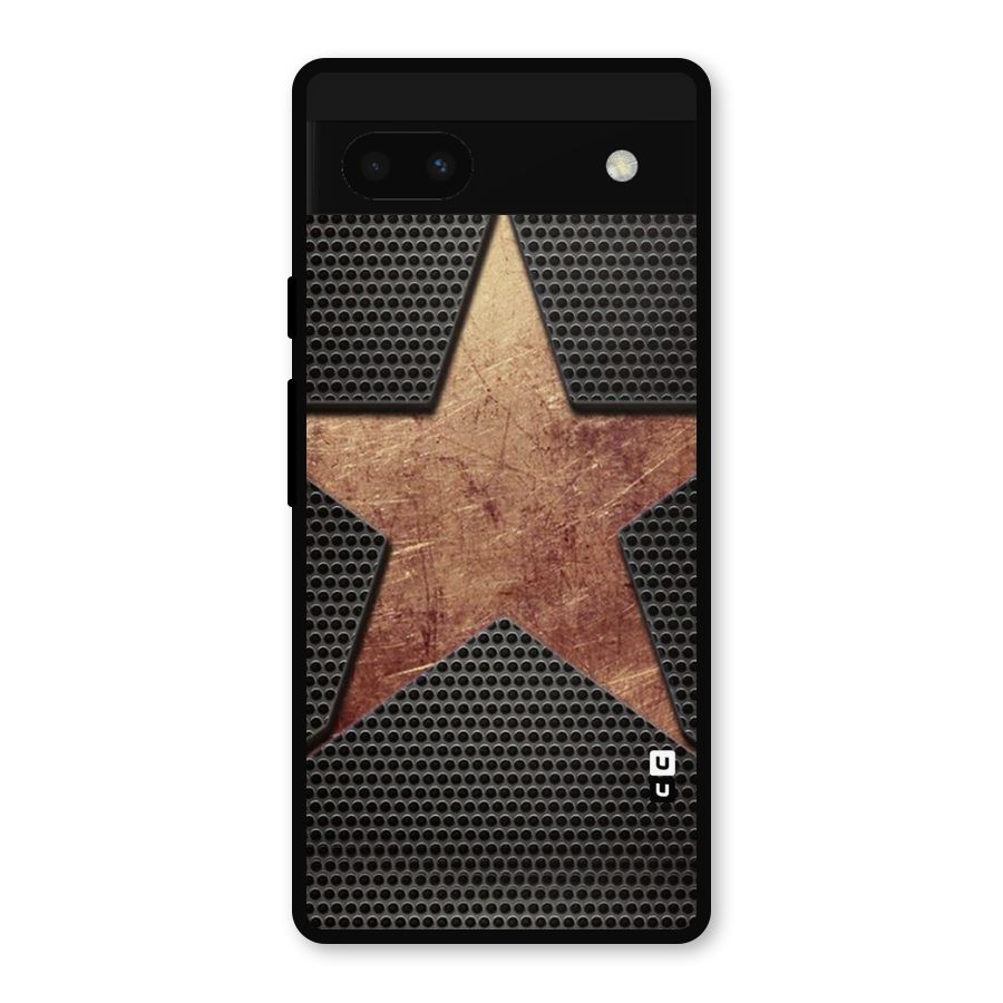 Rugged Gold Star Metal Back Case for Google Pixel 6a