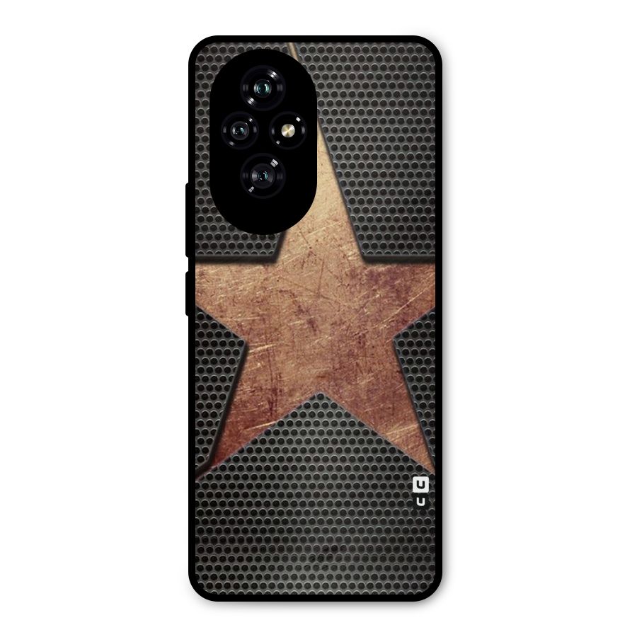 Rugged Gold Star Metal Back Case for Honor 200