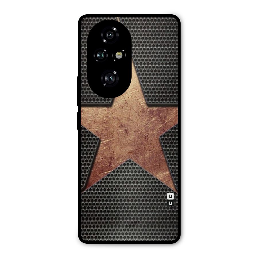 Rugged Gold Star Metal Back Case for Honor 200 Pro