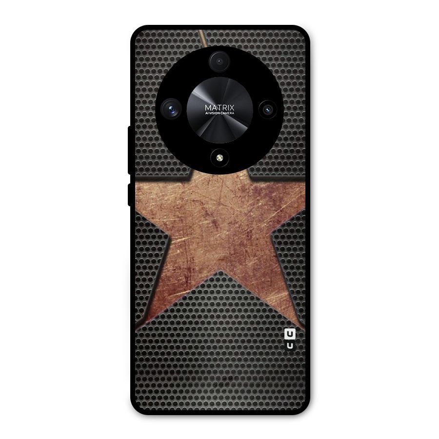 Rugged Gold Star Metal Back Case for Honor X9b