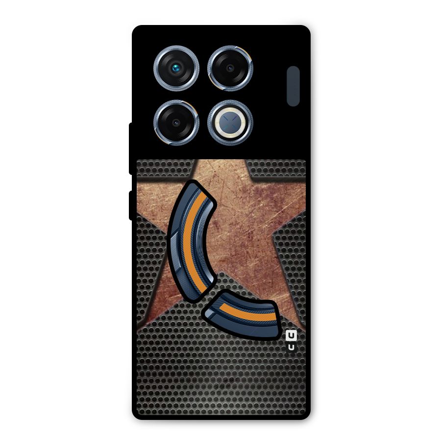Rugged Gold Star Metal Back Case for Infinix GT 20 Pro