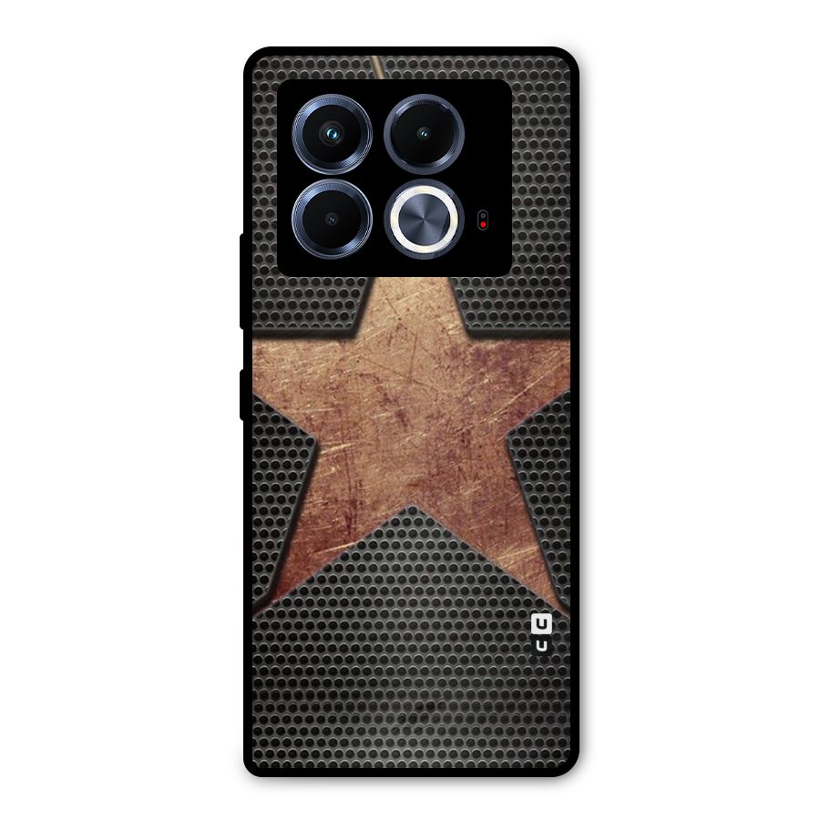 Rugged Gold Star Metal Back Case for Infinix Note 40 5G