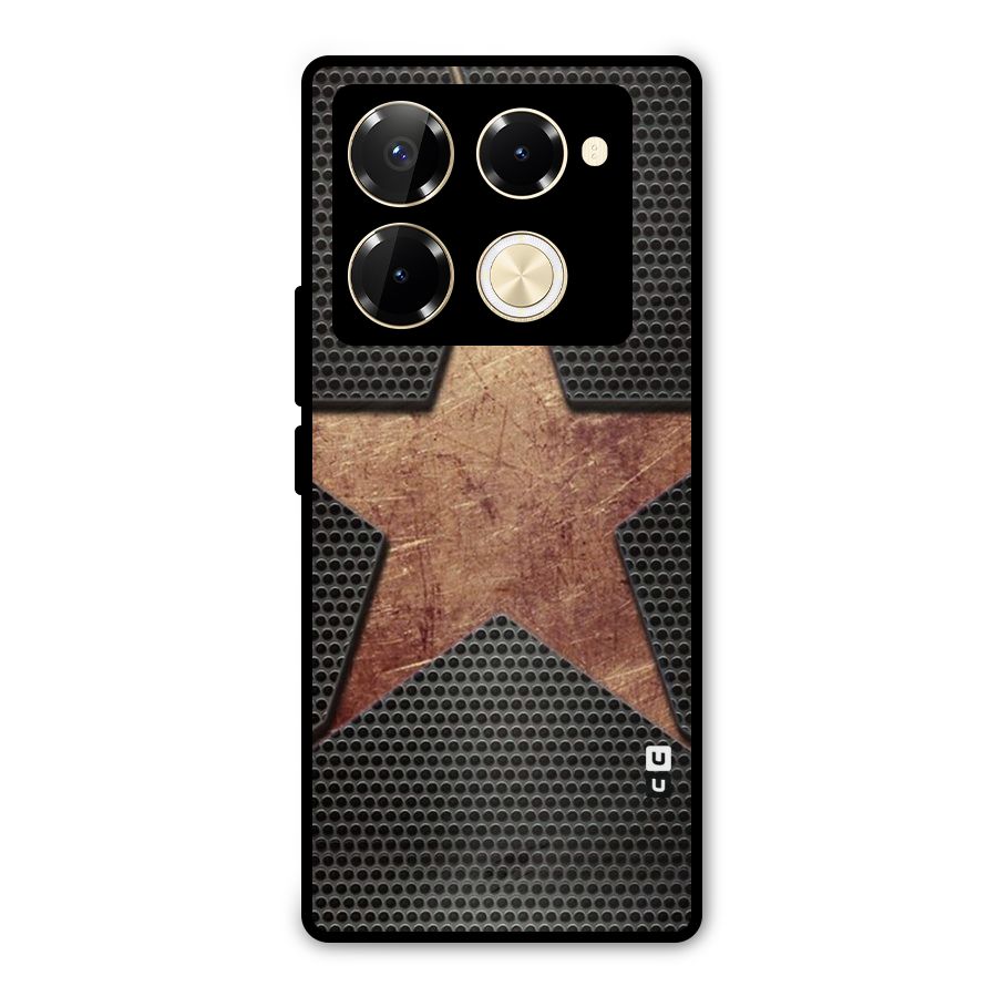 Rugged Gold Star Metal Back Case for Infinix Note 40 Pro Plus