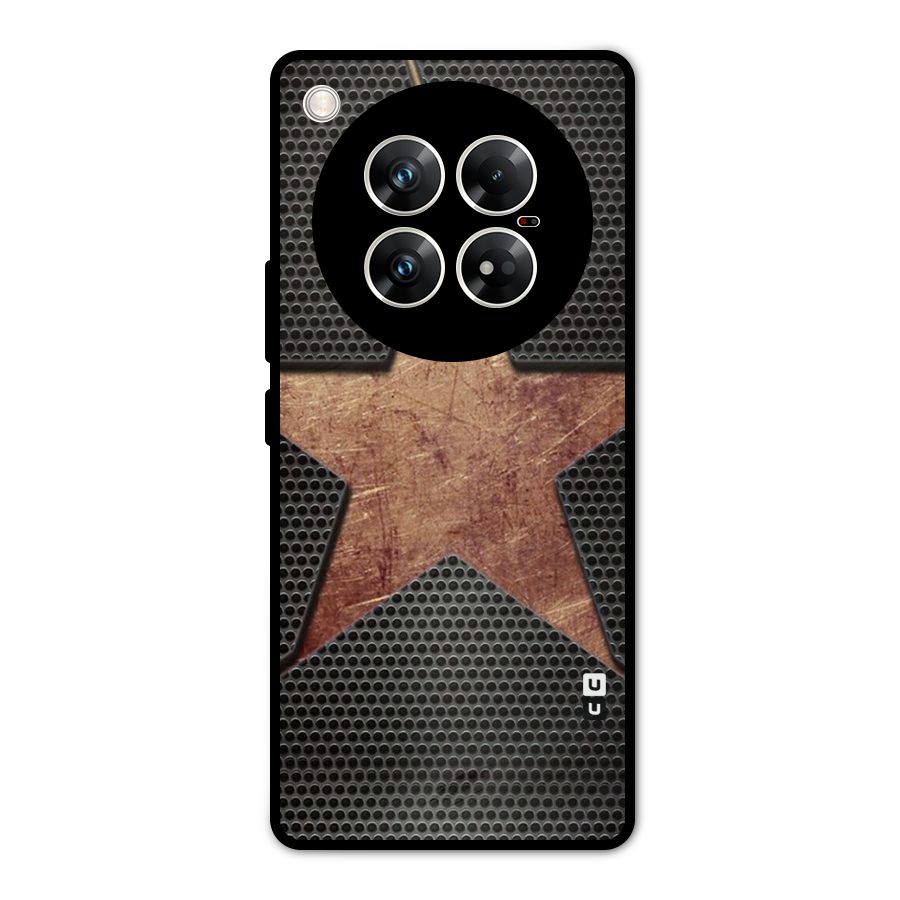 Rugged Gold Star Metal Back Case for Infinix Zero 40 5G