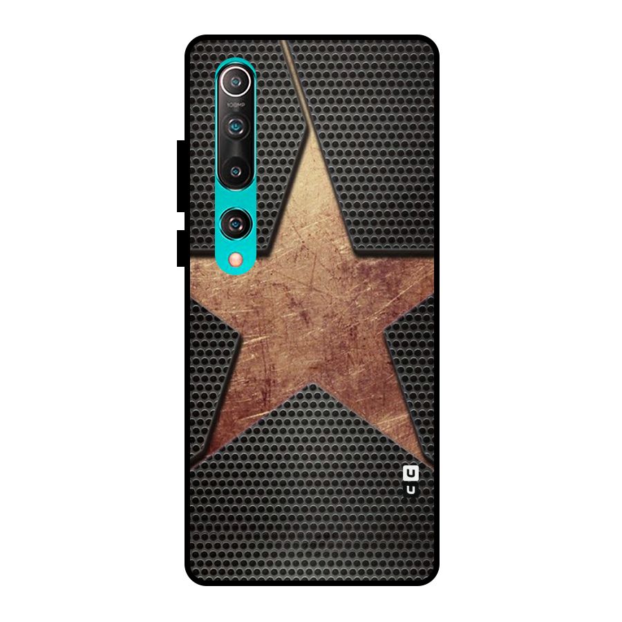 Rugged Gold Star Metal Back Case for Mi 10
