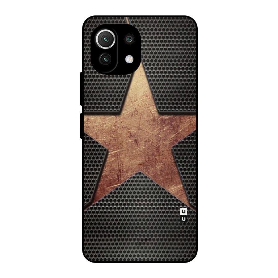 Rugged Gold Star Metal Back Case for Mi 11 Lite