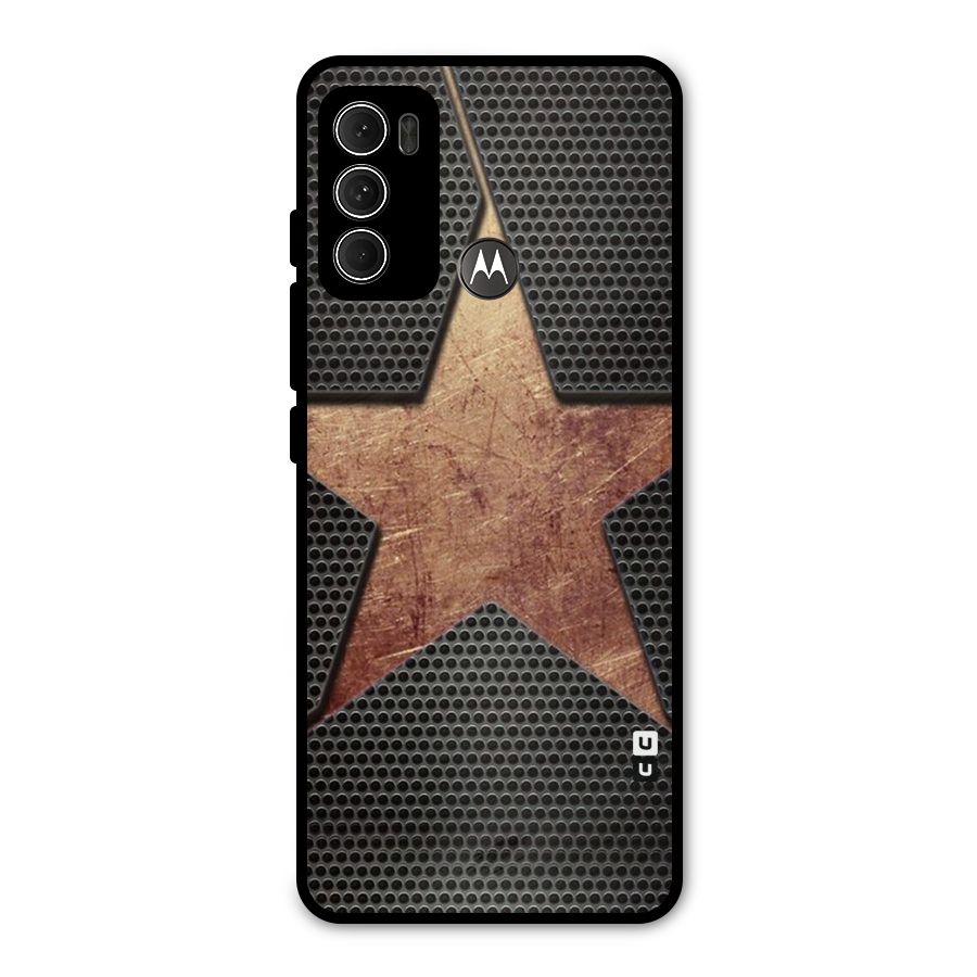 Rugged Gold Star Metal Back Case for Moto G60