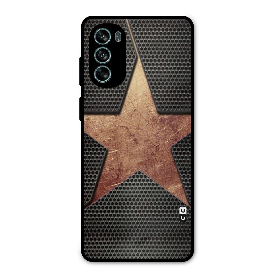 Rugged Gold Star Metal Back Case for Moto G62