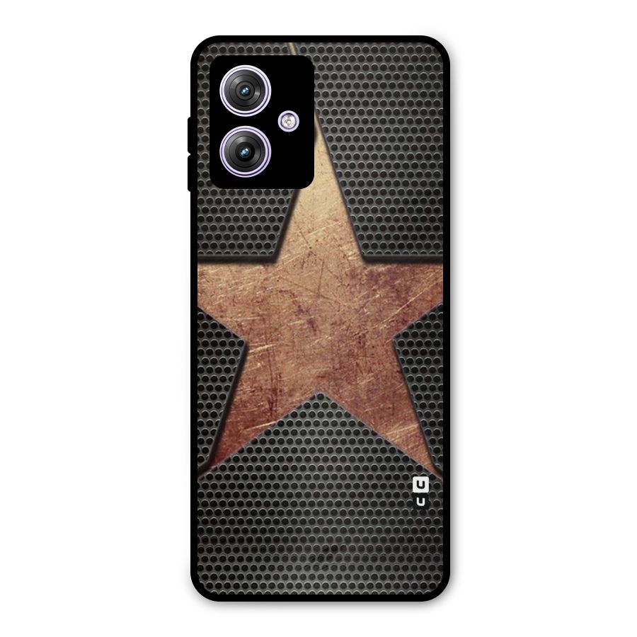 Rugged Gold Star Metal Back Case for Moto G64
