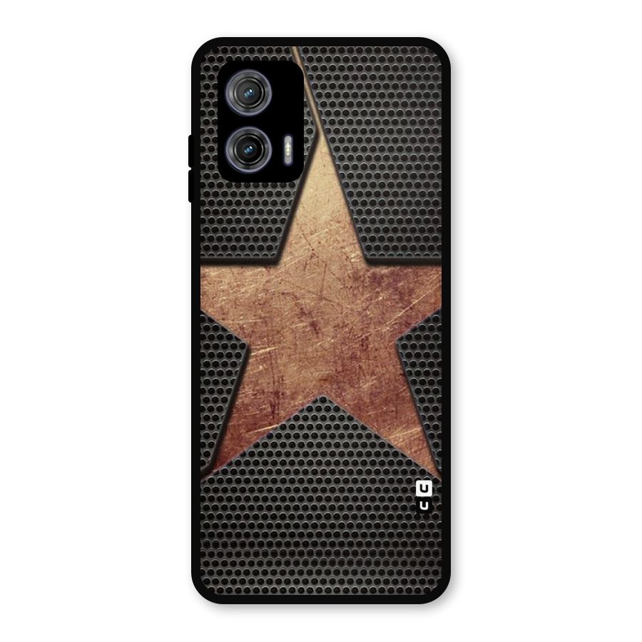 Rugged Gold Star Metal Back Case for Moto G73