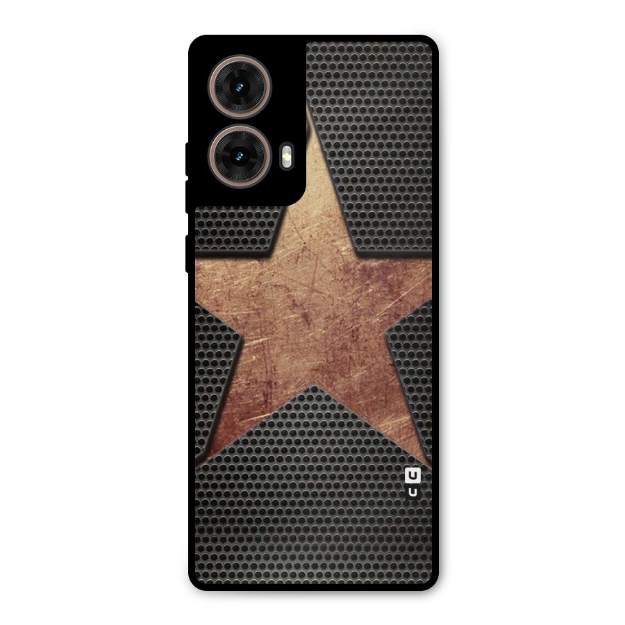 Rugged Gold Star Metal Back Case for Moto G85