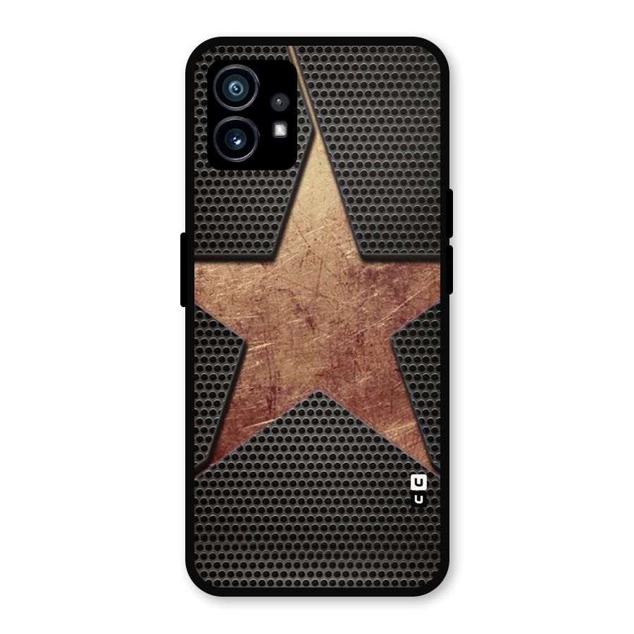Rugged Gold Star Metal Back Case for Nothing Phone 1