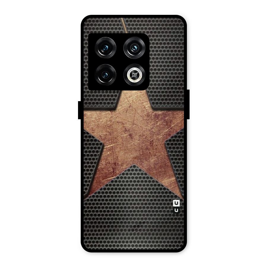 Rugged Gold Star Metal Back Case for OnePlus 10 Pro 5G