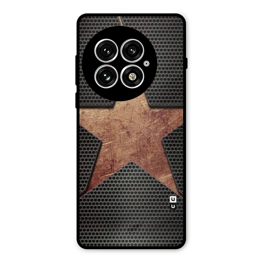 Rugged Gold Star Metal Back Case for OnePlus 13
